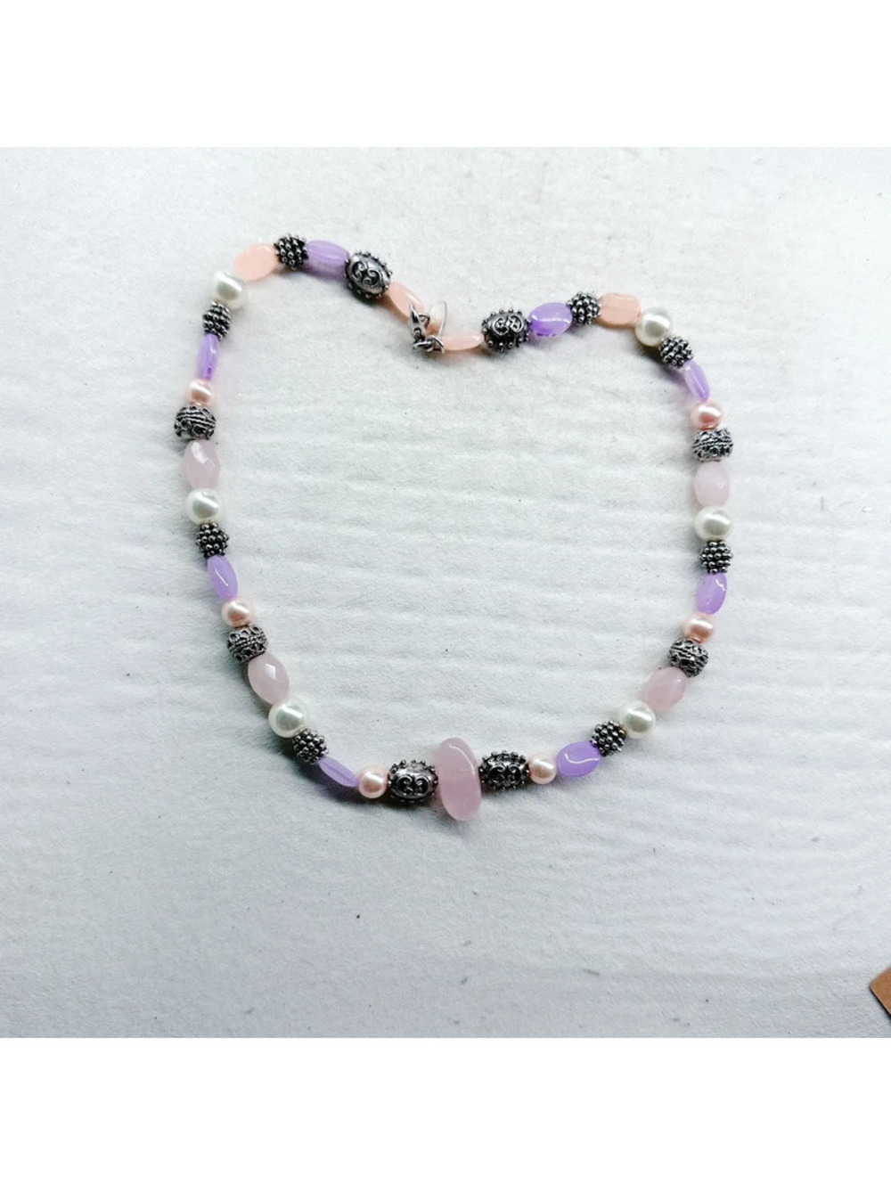 5436gc. Rose Quartz George Necklace